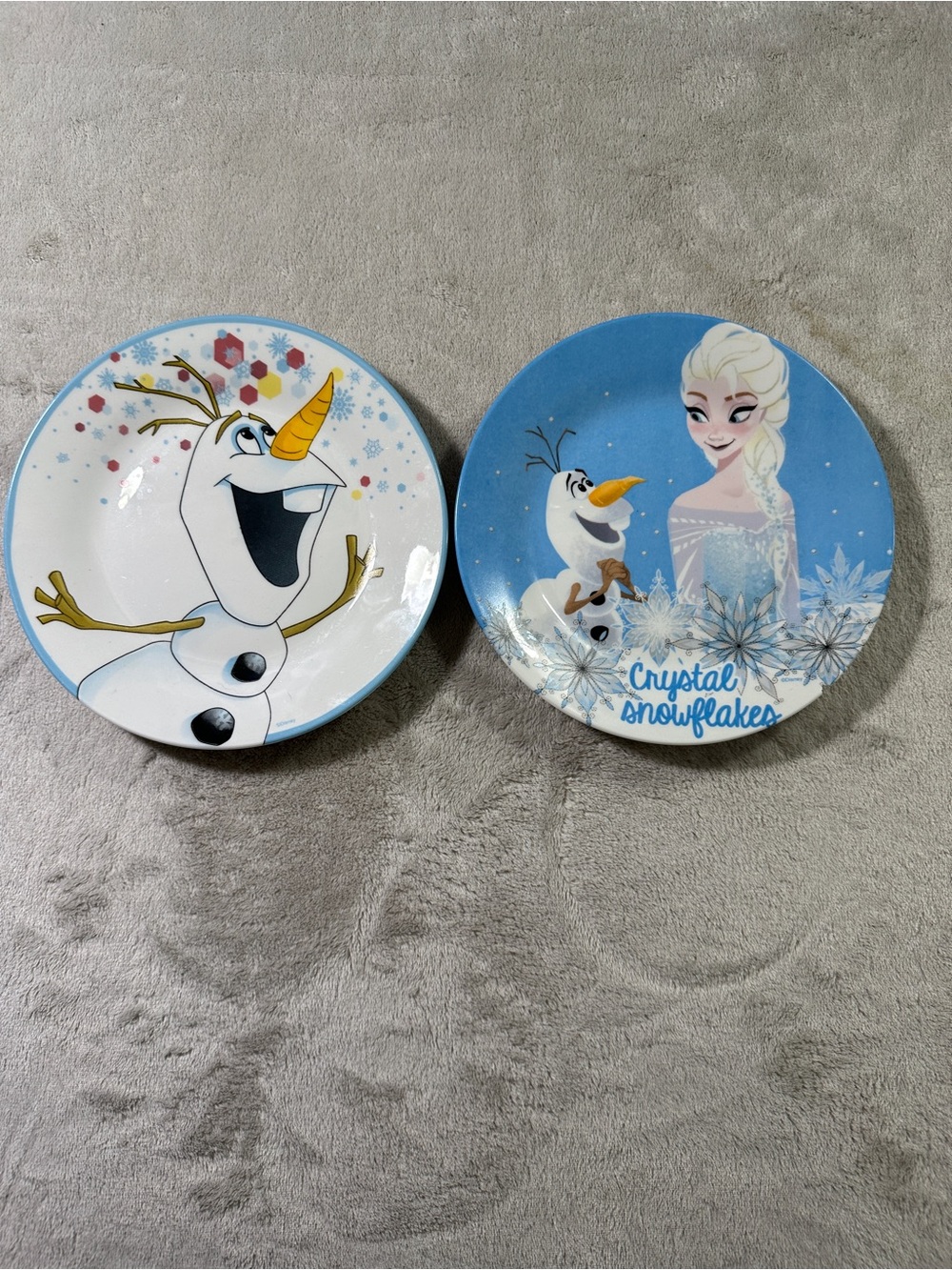 Disney Frozen Olaf & Elsa Blue Decorative Dessert Plates - Set of 2